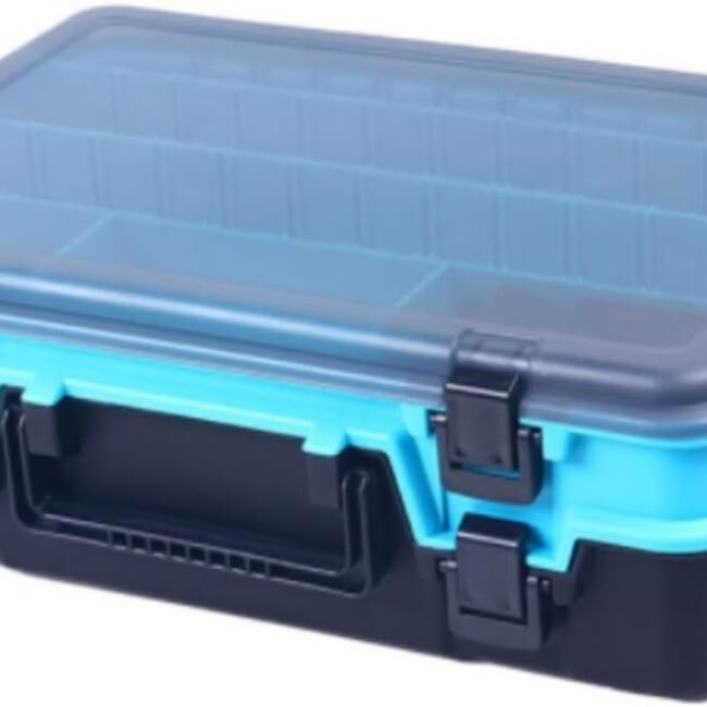 Fishing Lure Box, Fishing Bait Storage Box Double-Layer Fishing Bait Box Portable Multi-Fishing Tackle Storage Box Bait Storage Case(Blue)