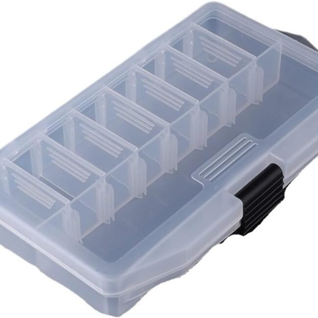 Fishing Lure Box, Tackle Box Fishing Box Organizer Tackle Tray Clear Plastic Storage Box With Dividers Bait Storage Case(White)
