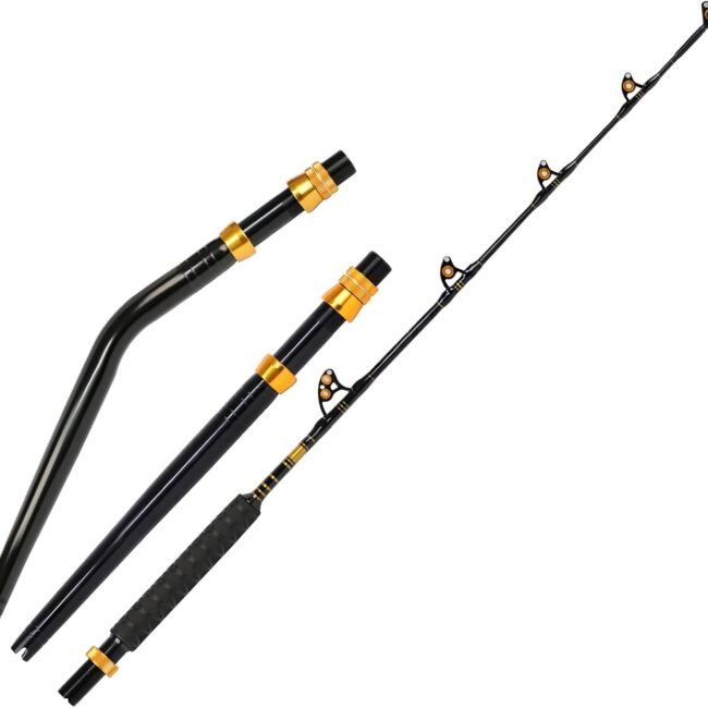 Bent Butt Fishing Rod 2-Piece Saltwater Offshore Trolling Rod Big Game Roller Rod Conventional Boat Fishing Pole