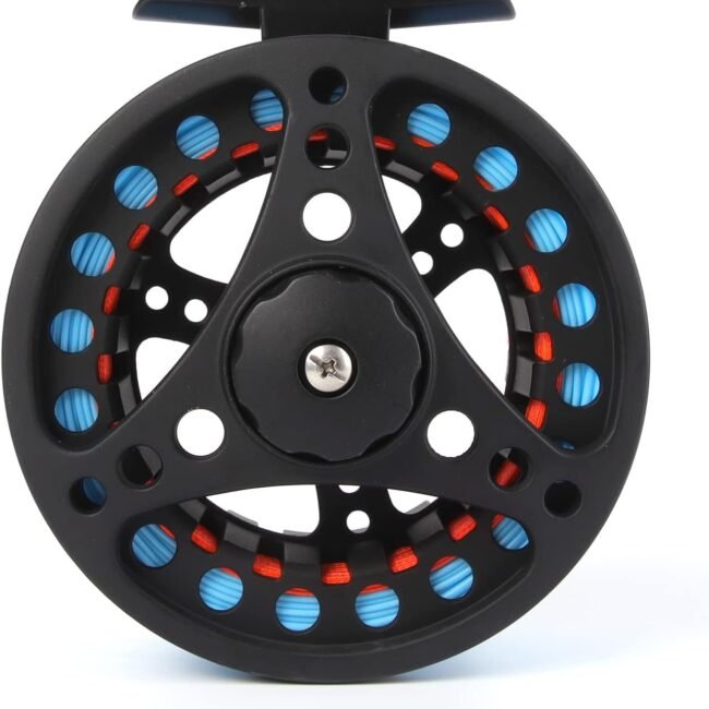 Fly Reel with Line Combo Aluminum Alloy Large Arbor Fly Fishing Reels Weight Forward Fly Line with Braided Backing Taper Leader Pre-Tied