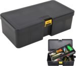 Large Capacity Plastic Lure Case,Double Layer Lure Box,Fishing Tackle Box with Detachable Compartment,Multifunctional Storage Case for Storing Tackle Accessories