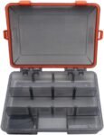 Fishing Lure Box, Multifunctional Fishing Box Bait Accessories Storage Box Lure Box Compartments Bait Storage Case(Red)