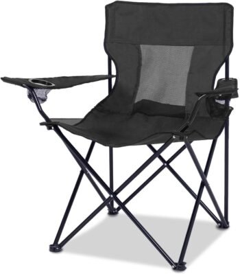 Camping Chair, Outdoor Portable Picnic Folding Fishing Chair with 2 Cup Holder for Fishing, Sports, Beach and Camping