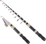 Telescopic Fishing Rod, Collapsible Fishing Rod Small Extendable Fishing Rod for Saltwater and Freshwater, Lightweight and Compact Design
