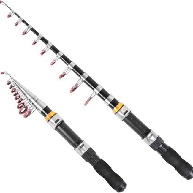 Telescopic Fishing Rod, Collapsible Fishing Rod Small Extendable Fishing Rod for Saltwater and Freshwater, Lightweight and Compact Design