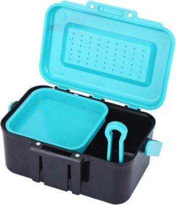 Fishing Tackle Box, Lure Storage Case Fishing Bait Case Hook Bait FishingTackle Accessory Storage Box with Interlayer & Tweezers