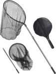 Saltwater Fishing Net Large Fishing Net with Telescoping Handle Cat Catcher Net Trap Chicken Net Rubber Landing Net Big Kayak Fish Net Extends to 108.6in, Net Depth 35.4in